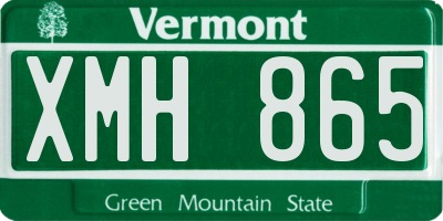 VT license plate XMH865