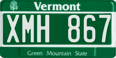 VT license plate XMH867