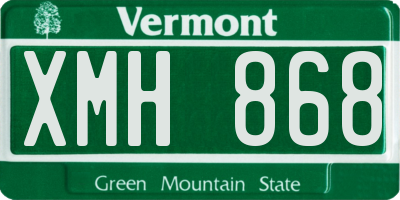 VT license plate XMH868