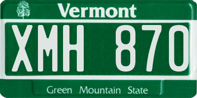 VT license plate XMH870