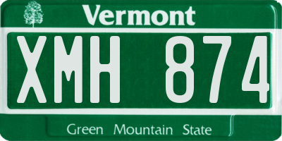 VT license plate XMH874