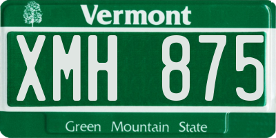 VT license plate XMH875
