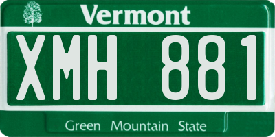 VT license plate XMH881