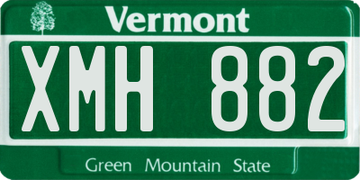 VT license plate XMH882