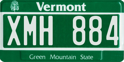 VT license plate XMH884