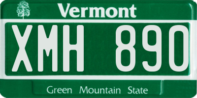 VT license plate XMH890
