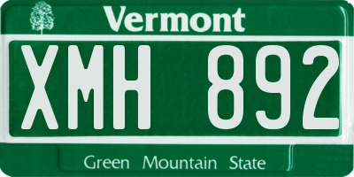 VT license plate XMH892