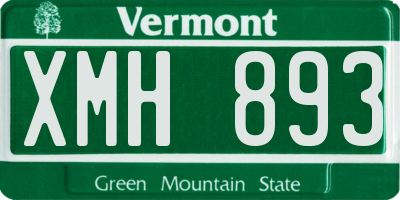 VT license plate XMH893