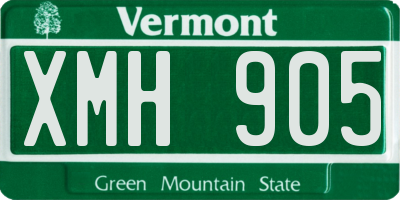 VT license plate XMH905