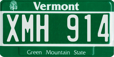 VT license plate XMH914