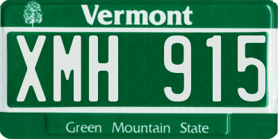 VT license plate XMH915