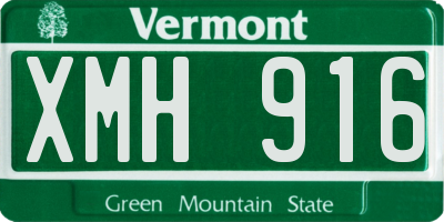 VT license plate XMH916