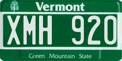 VT license plate XMH920