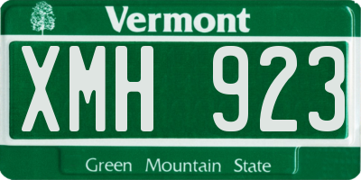 VT license plate XMH923
