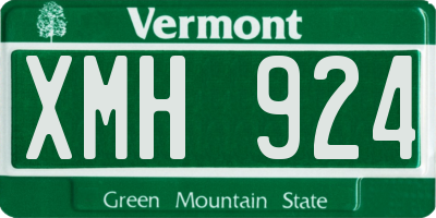 VT license plate XMH924