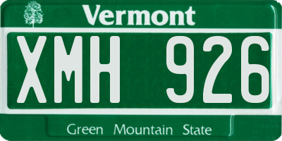 VT license plate XMH926