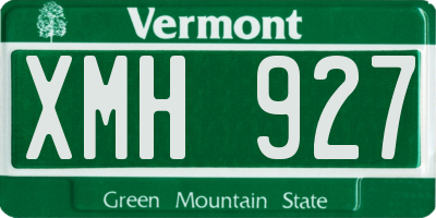 VT license plate XMH927
