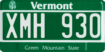 VT license plate XMH930