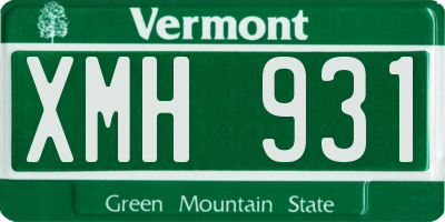 VT license plate XMH931
