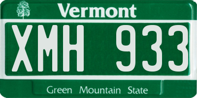 VT license plate XMH933