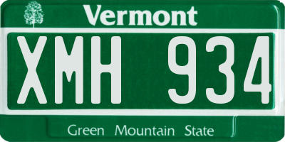 VT license plate XMH934