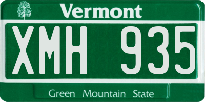 VT license plate XMH935