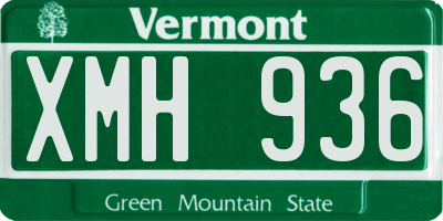 VT license plate XMH936