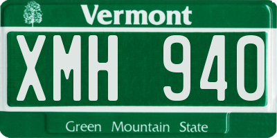 VT license plate XMH940