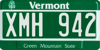 VT license plate XMH942