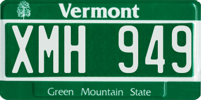 VT license plate XMH949