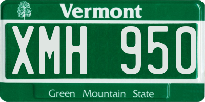 VT license plate XMH950