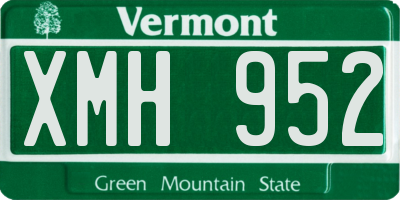VT license plate XMH952