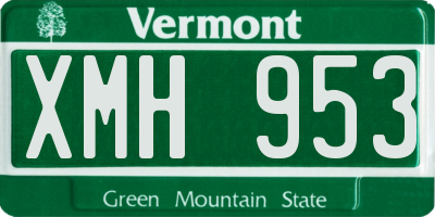 VT license plate XMH953