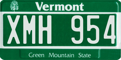 VT license plate XMH954