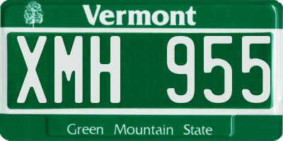 VT license plate XMH955