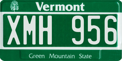 VT license plate XMH956