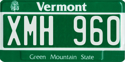 VT license plate XMH960