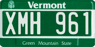 VT license plate XMH961