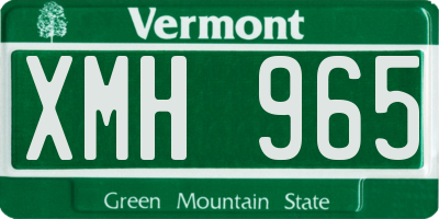 VT license plate XMH965