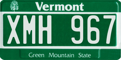VT license plate XMH967