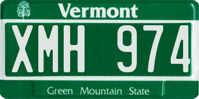 VT license plate XMH974