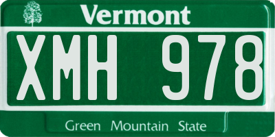 VT license plate XMH978