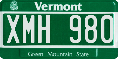 VT license plate XMH980