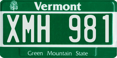 VT license plate XMH981