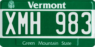 VT license plate XMH983
