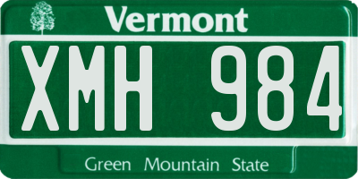 VT license plate XMH984