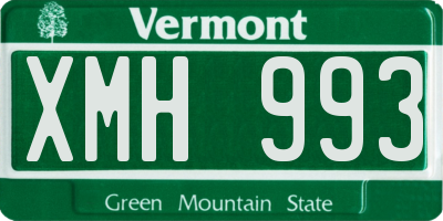 VT license plate XMH993
