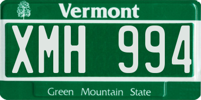 VT license plate XMH994