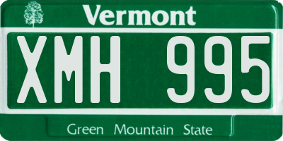 VT license plate XMH995