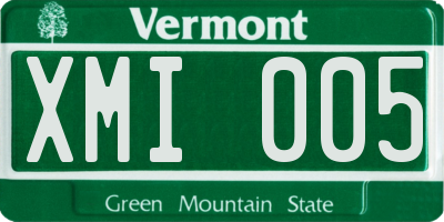 VT license plate XMI005